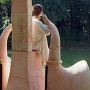 Skulptur anlässsslich des Festivals &quot;was hoeren wir&quot; im Landschaftspark Kaditzsch